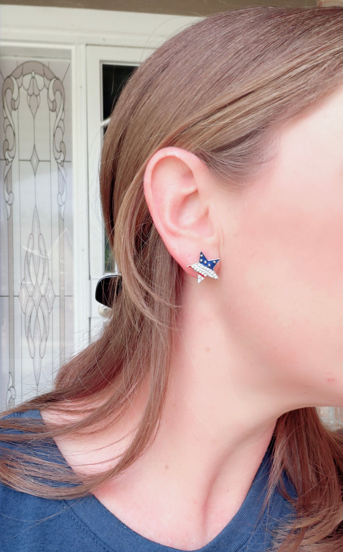 Beautiful 4th of July Star Studs