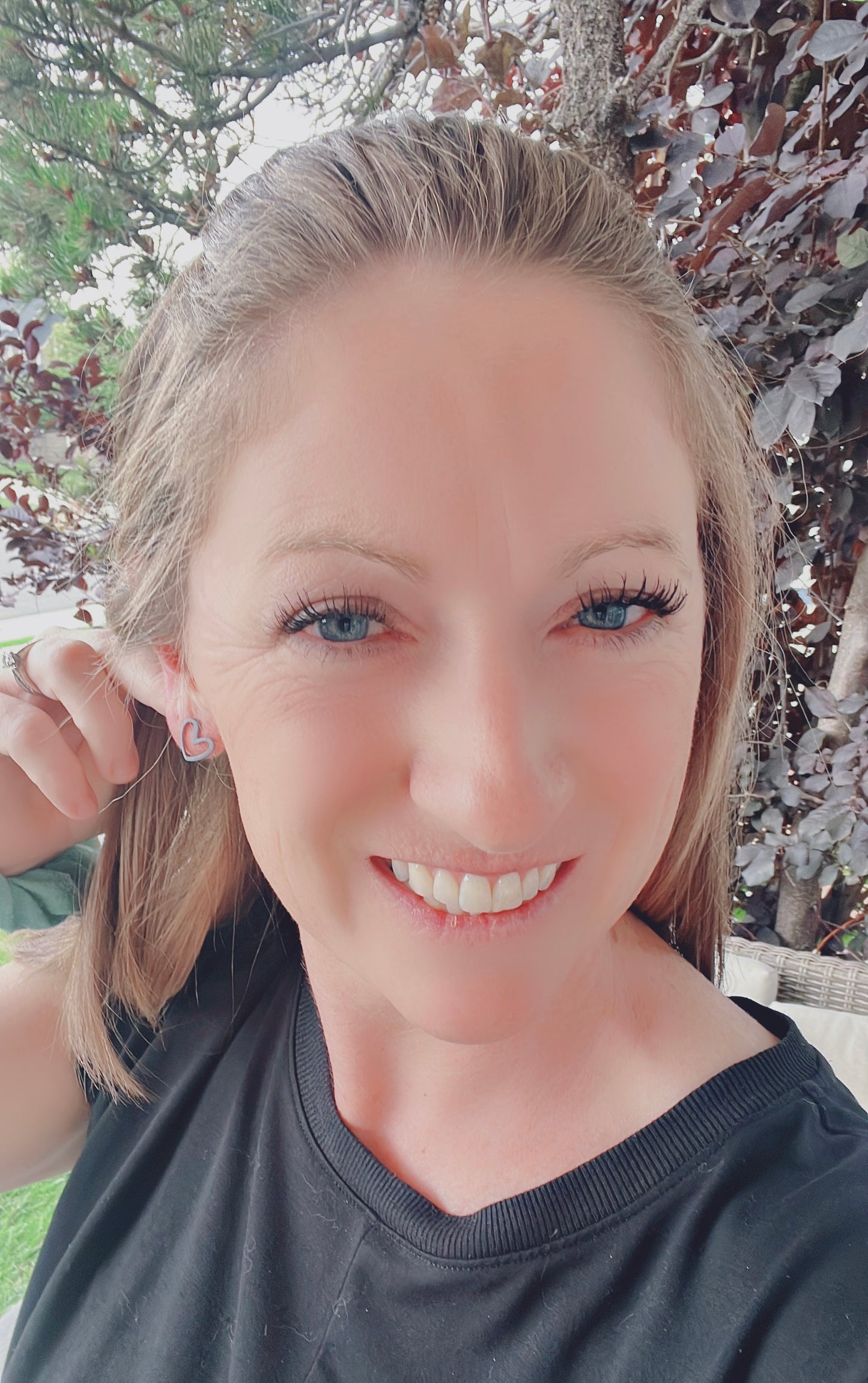 Beautiful Pink and Gray Asymmetrical Heart Earrings