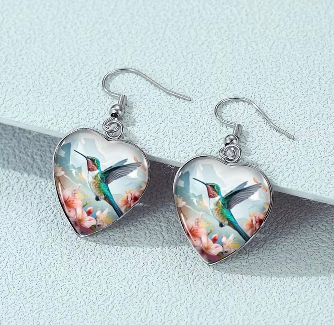 Hummingbird Heart Earrings