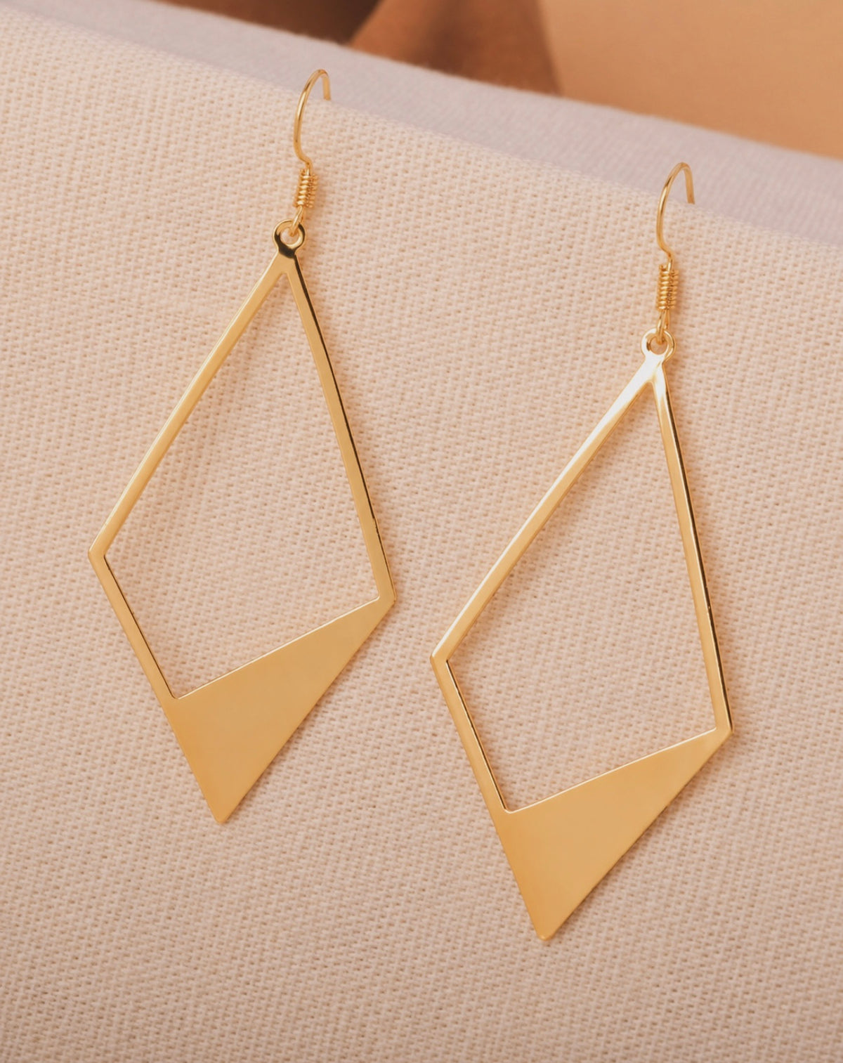 Beautiful Gold Rhombus Earrings