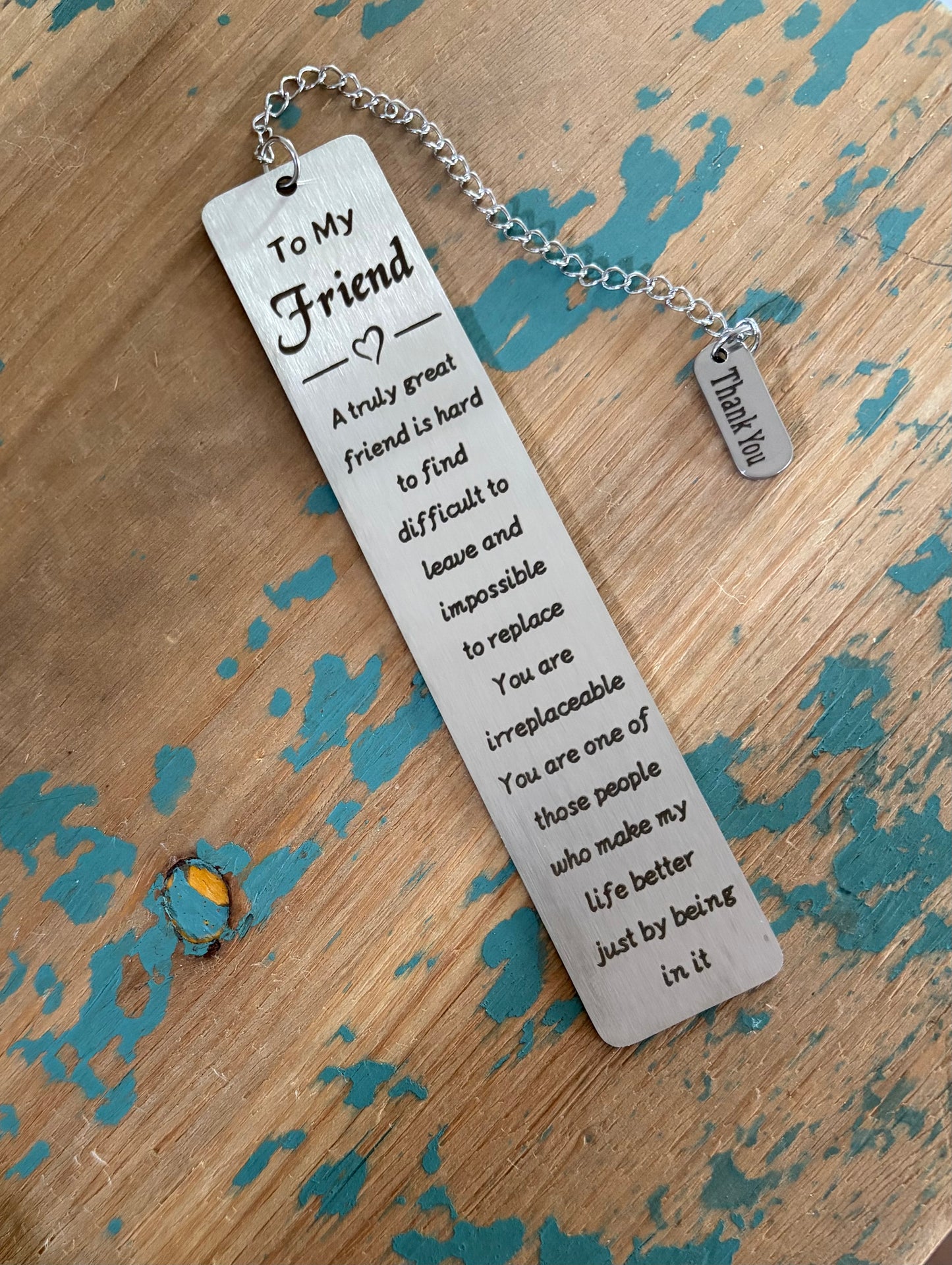 Stainless Steel Friendship Bookmark