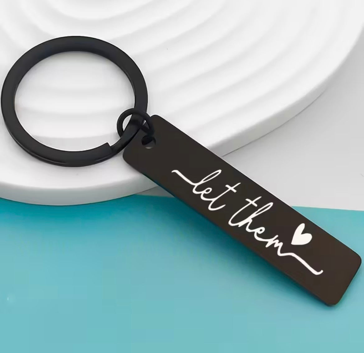 Black "Let Them" Keychain