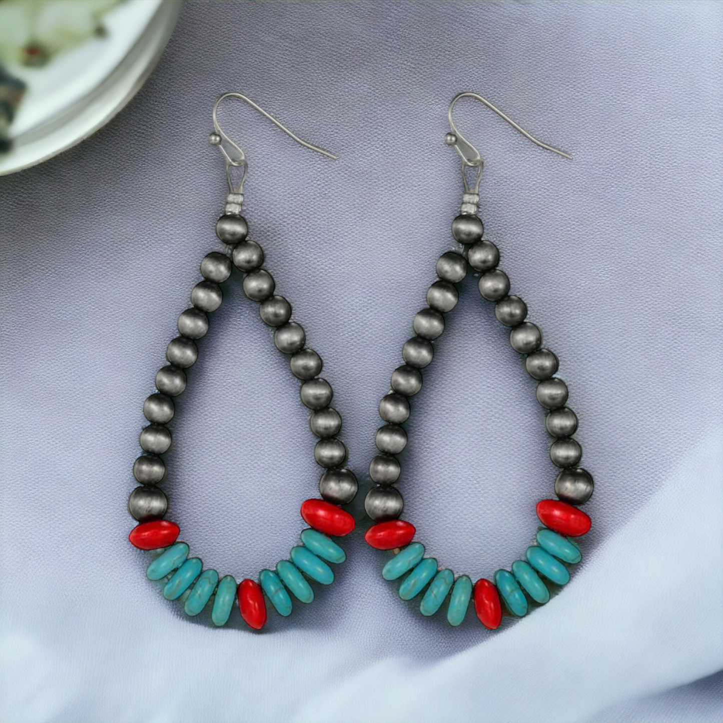 Southwestern Style Beaded Drop Earrings
