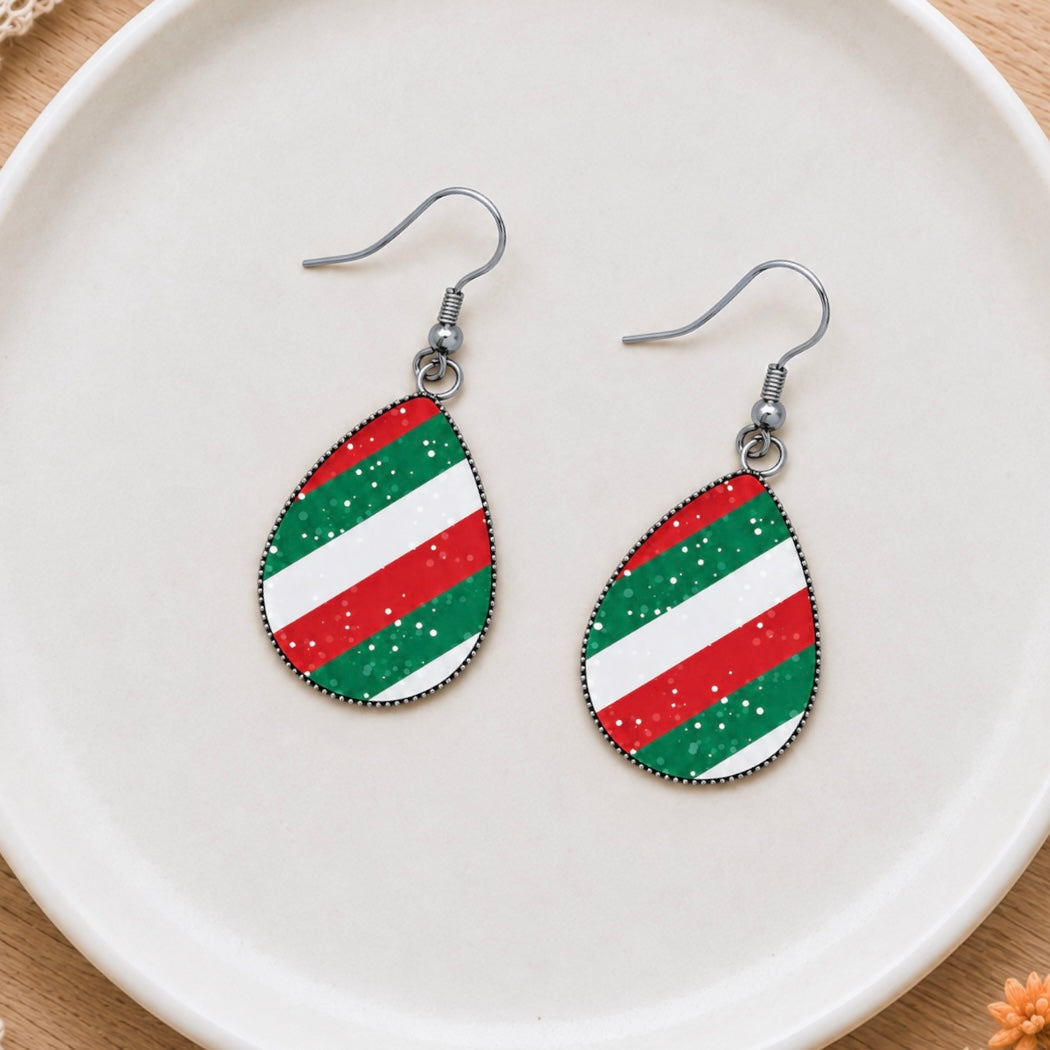 Christmas Candy Stripe Earrings