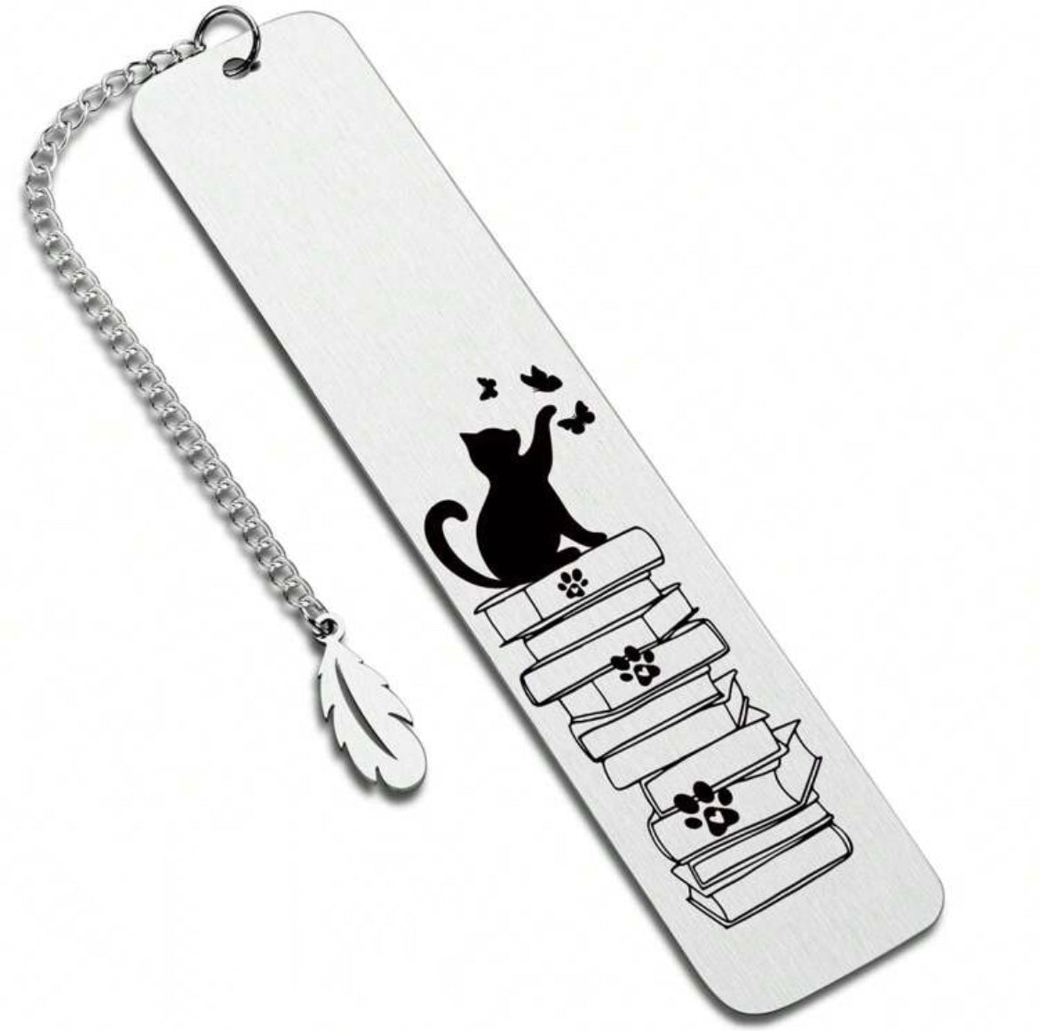 Stainless Steel Cat Lover Bookmark