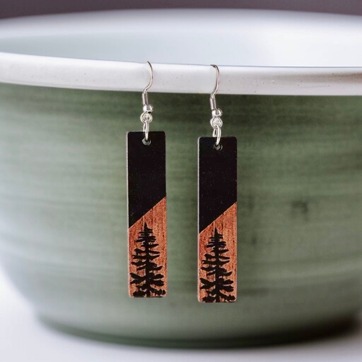 Beautiful Rustic Wooden Tree Earrings