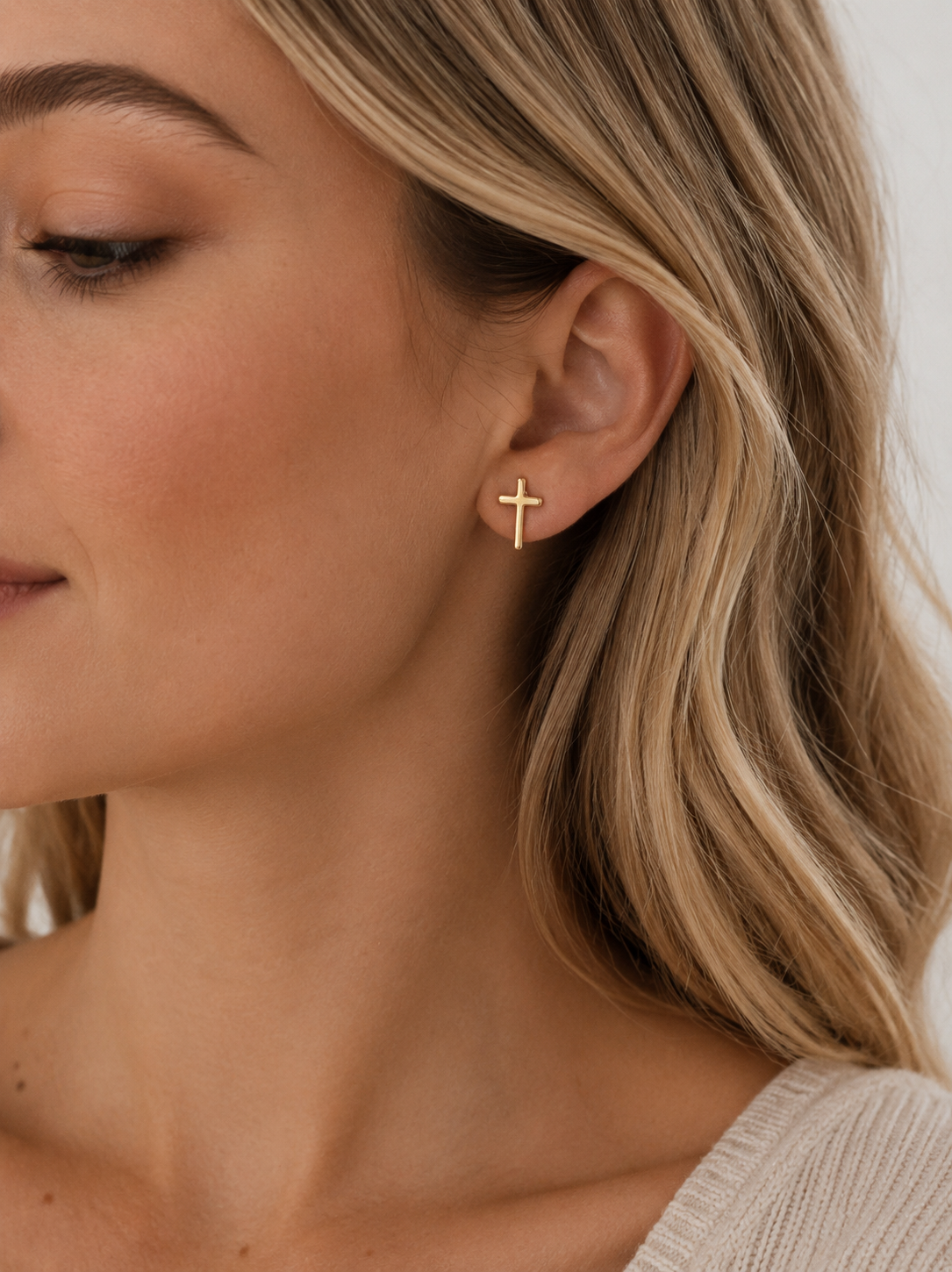 Beautiful Silver or Gold Cross Earrings