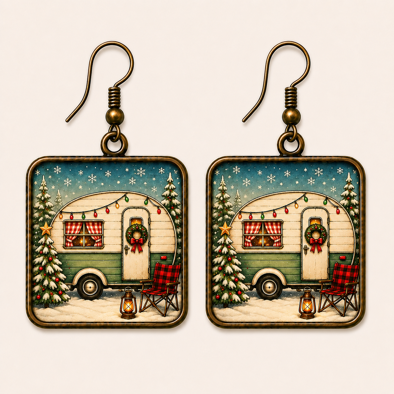 Cozy Christmas Camper Earrings