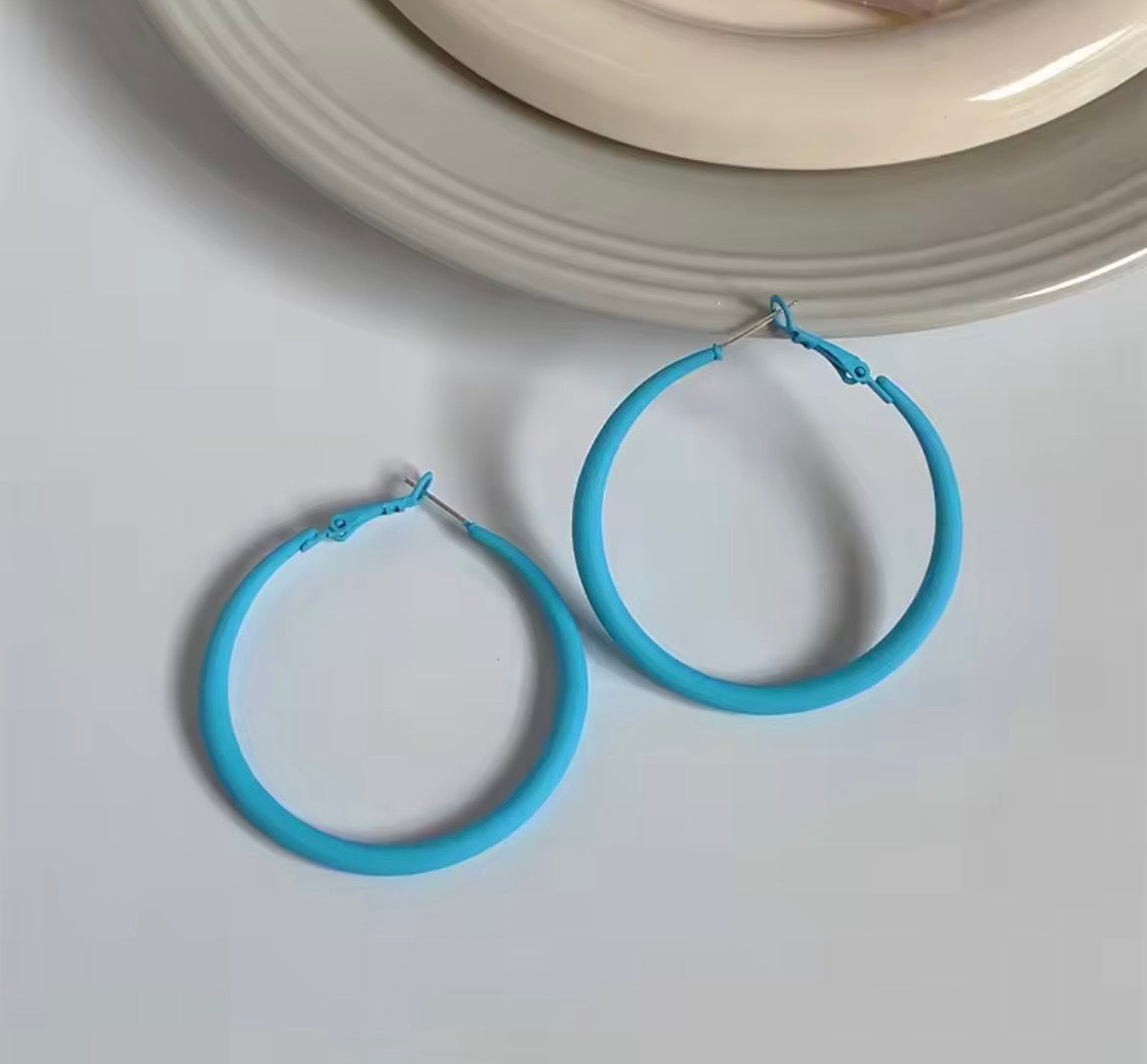 Beautiful Turquoise Colored Hoops