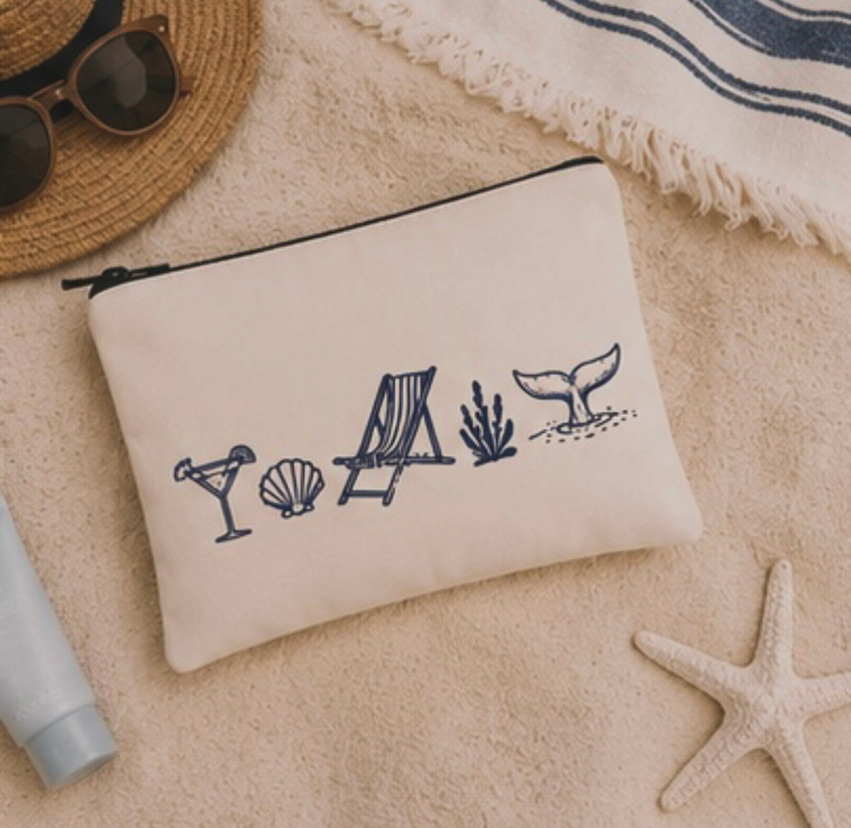 Beach Themed Toiletry/Cosmetic Bag