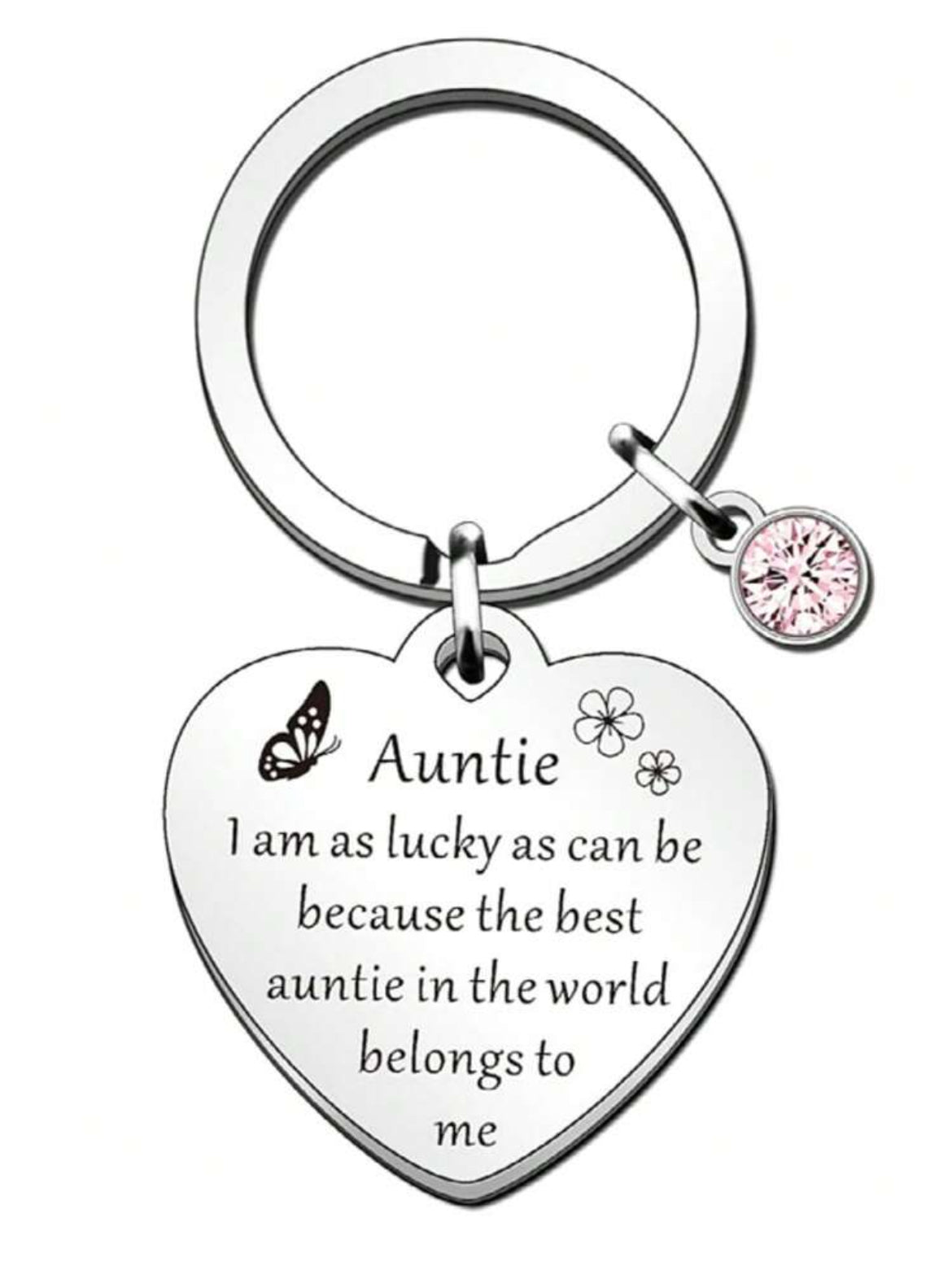 Beautiful Silver "Auntie" Keychain