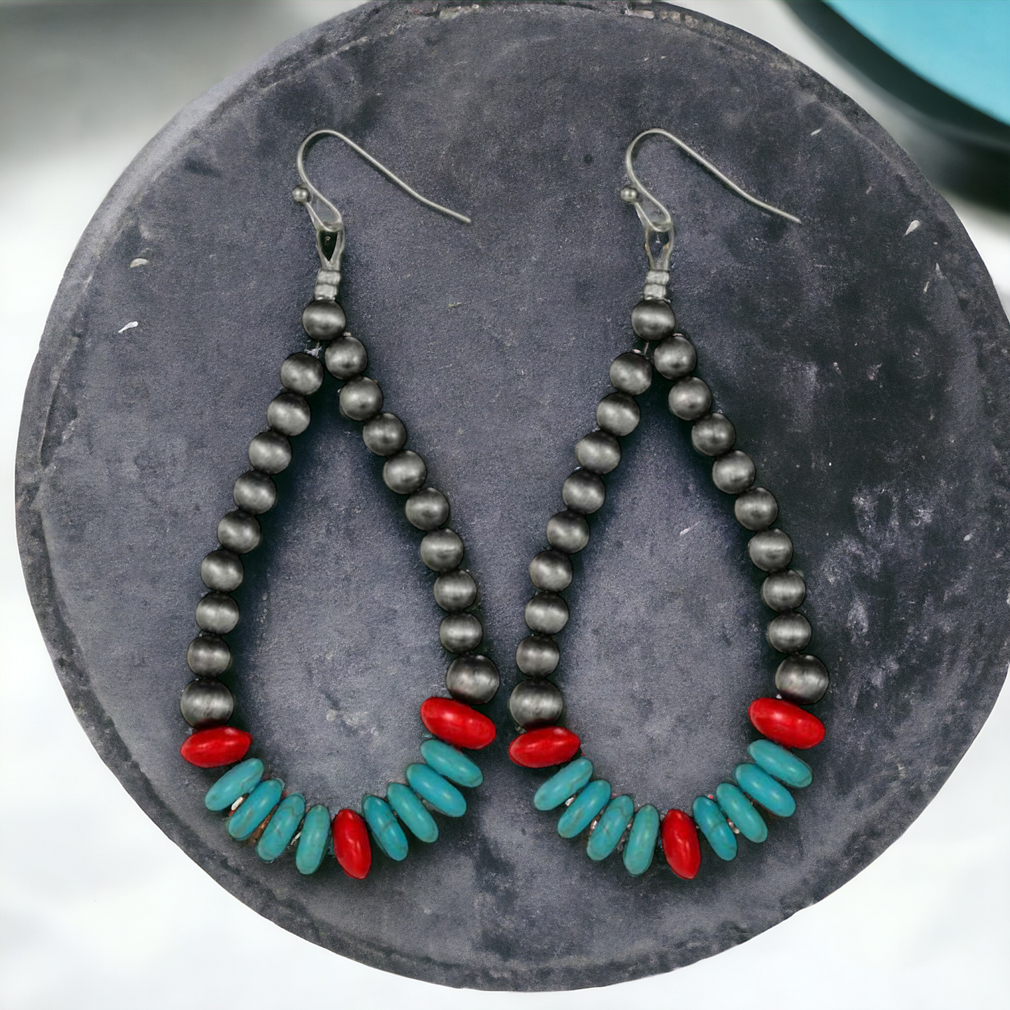 Southwestern Style Beaded Drop Earrings