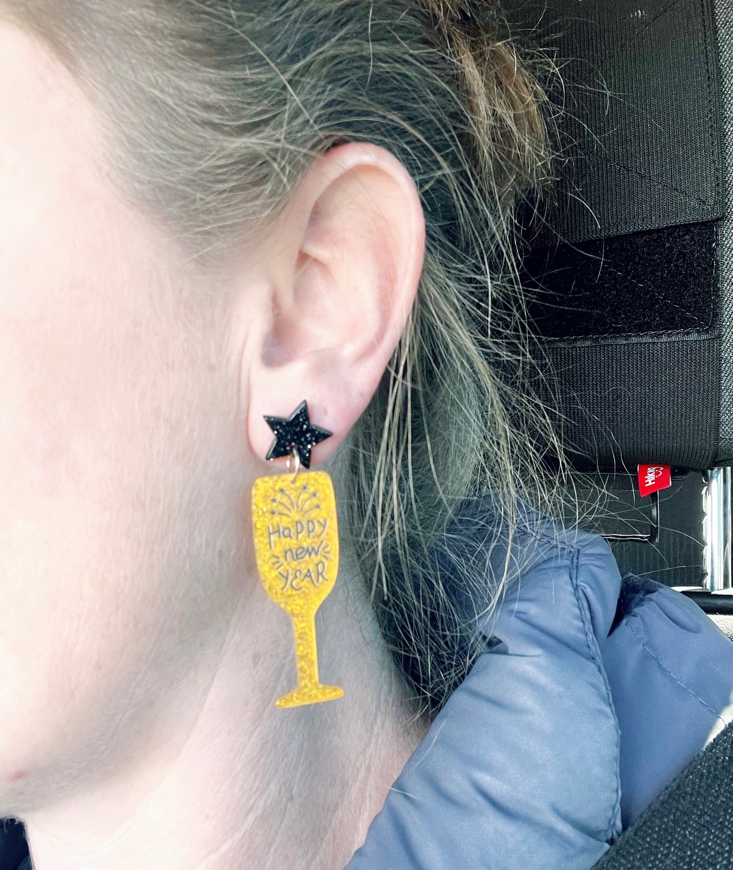 Happy New Year Champaign Earrings