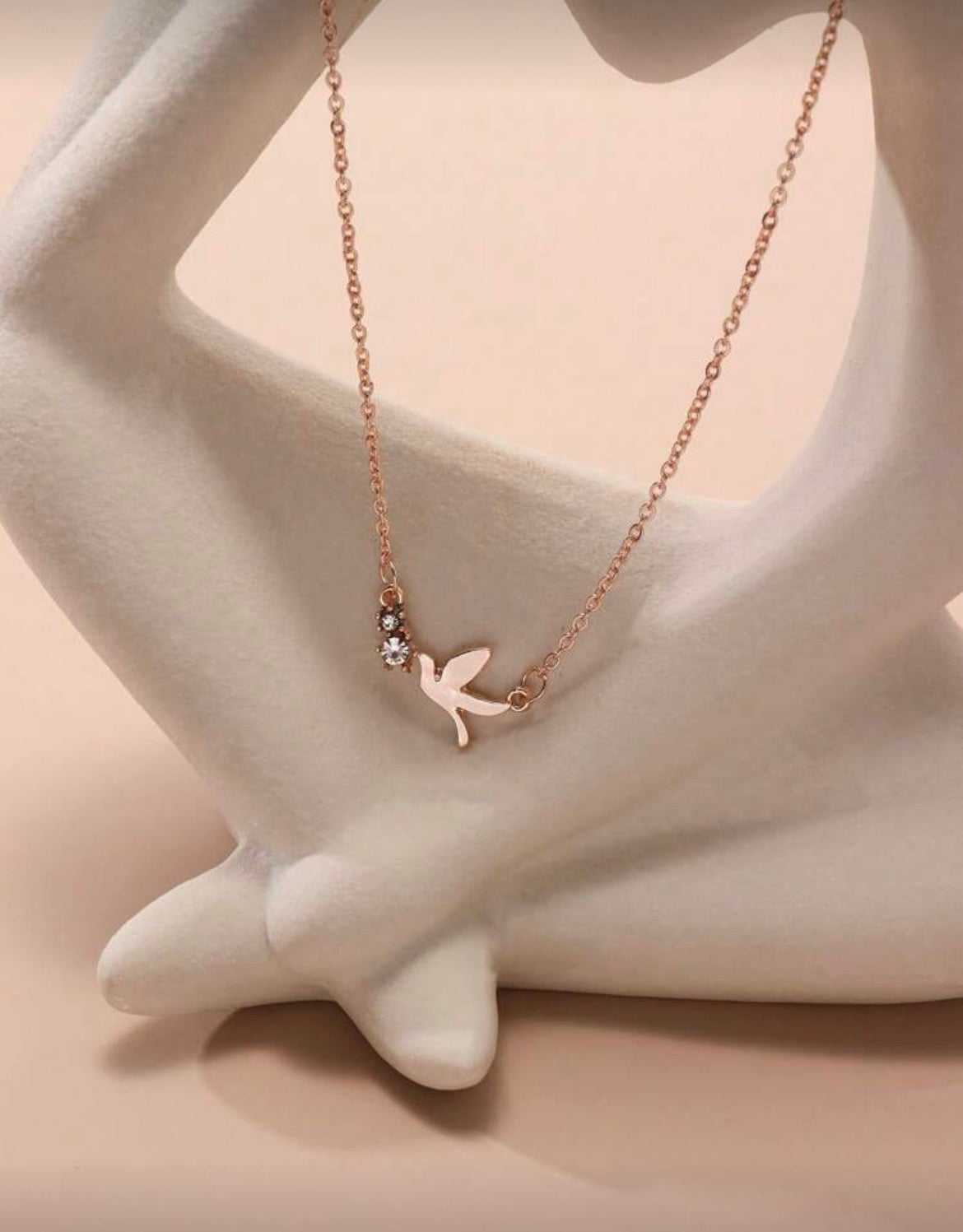Gorgeous Rose Gold Dove Necklace