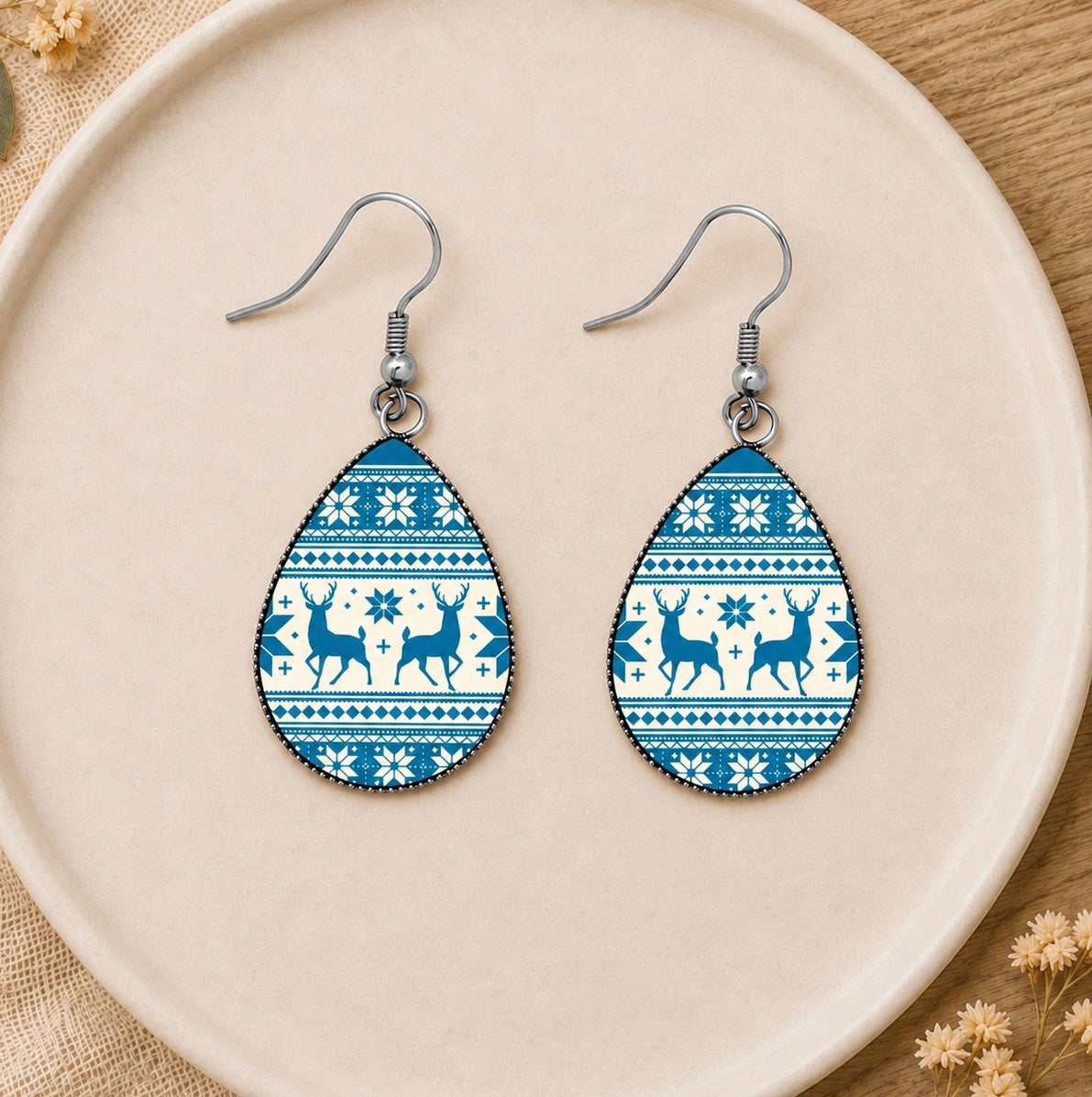 Winter Reindeer Sweater Earrings