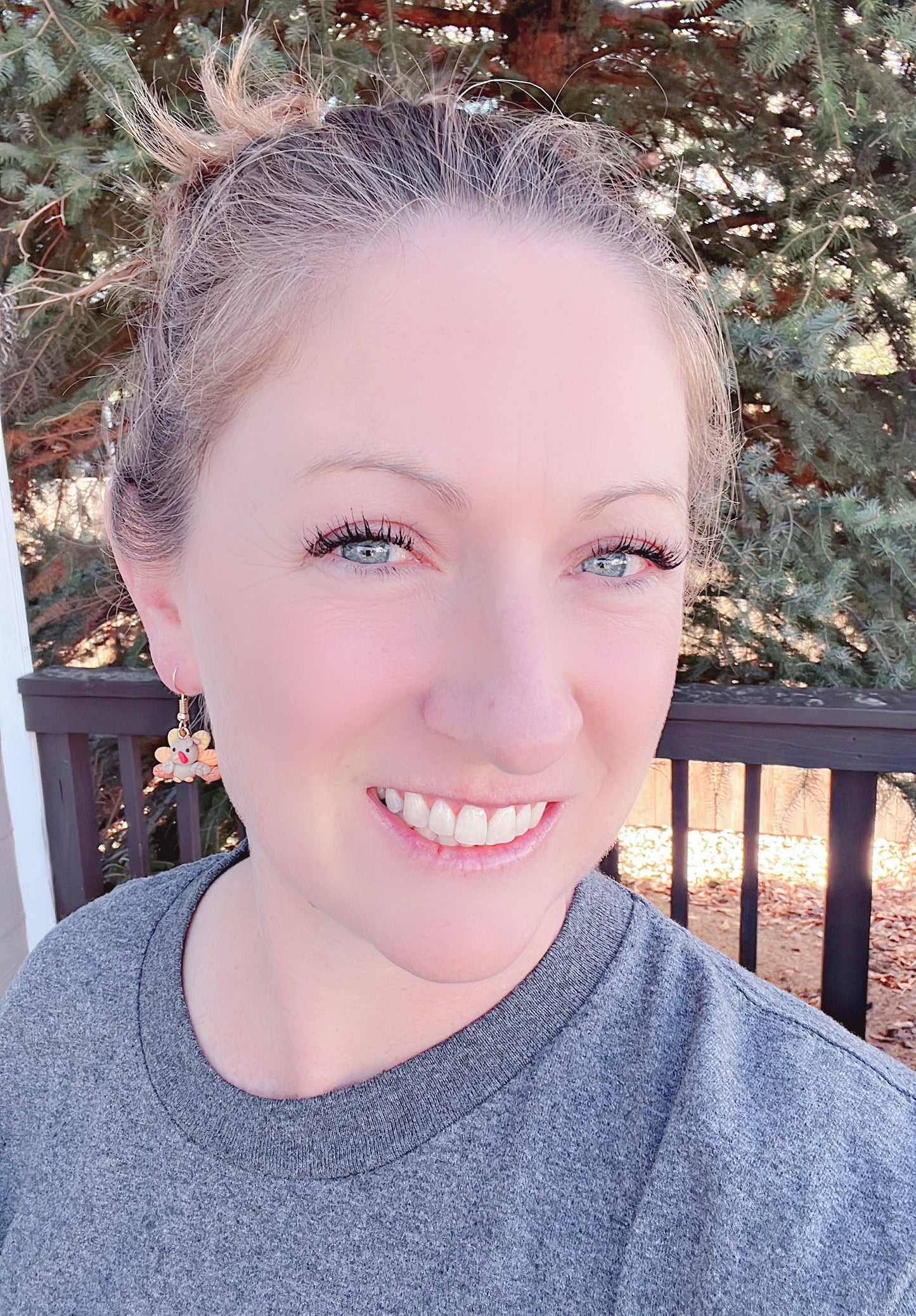 Polymer Clay Turkey Dangle Earrings