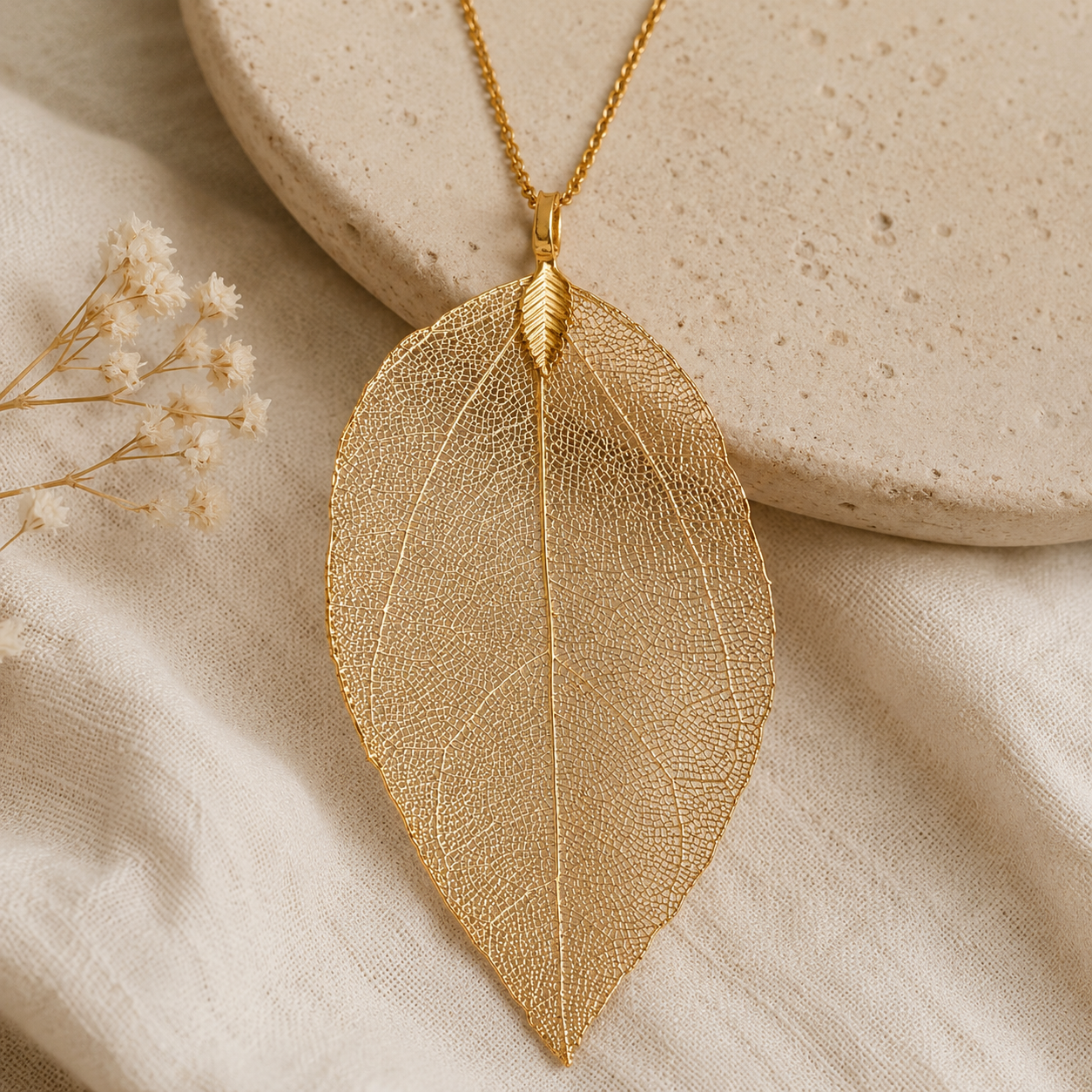 Beautiful Leaf Sweater Necklace