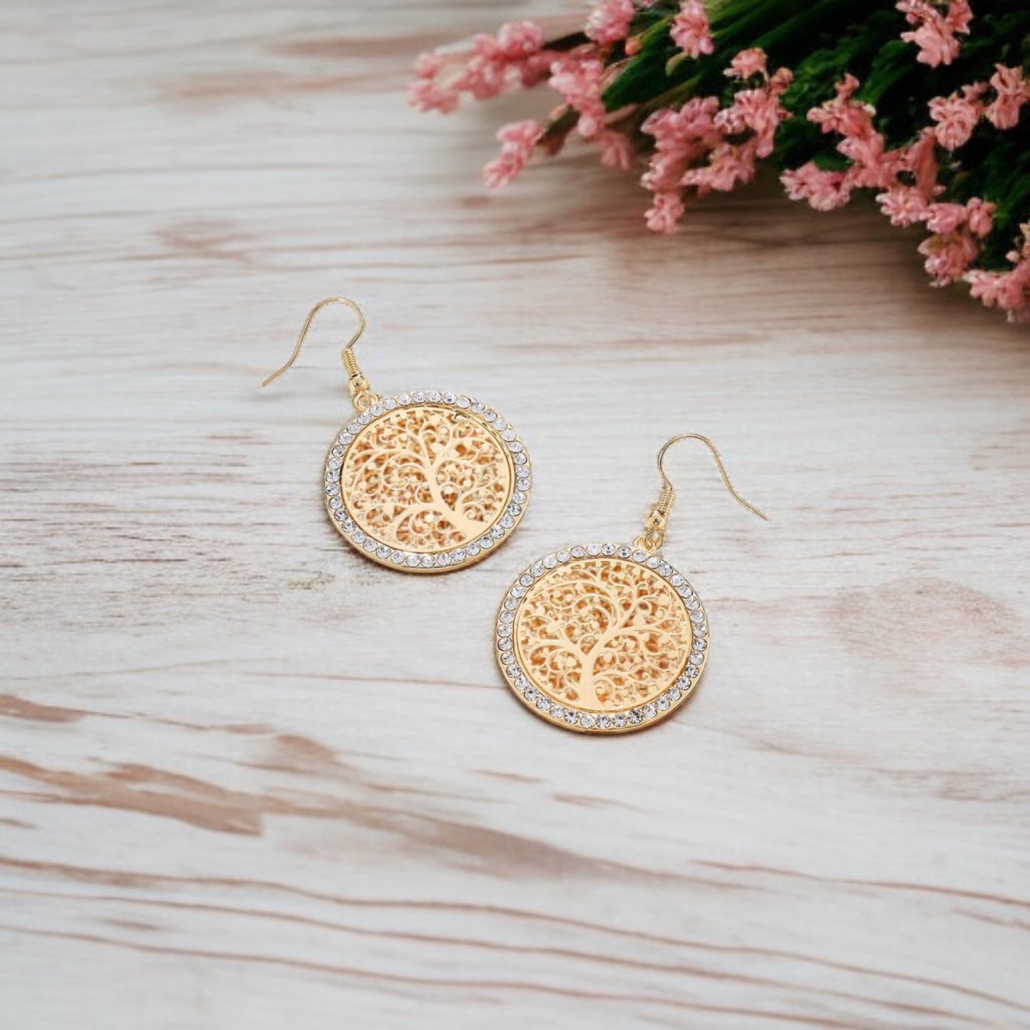 Round Tree of Life Earrings