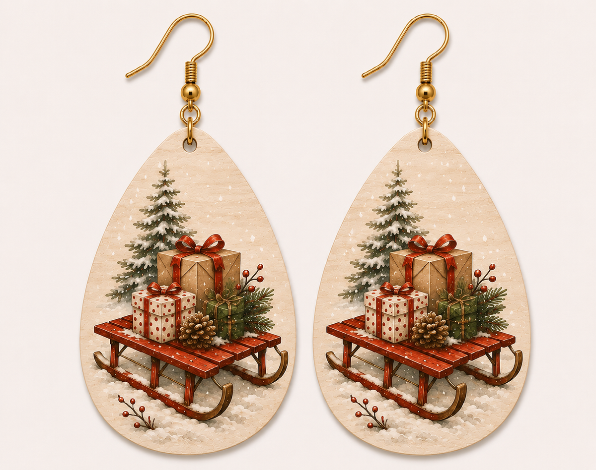 Christmas Sled Earrings