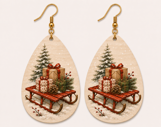 Christmas Sled Earrings