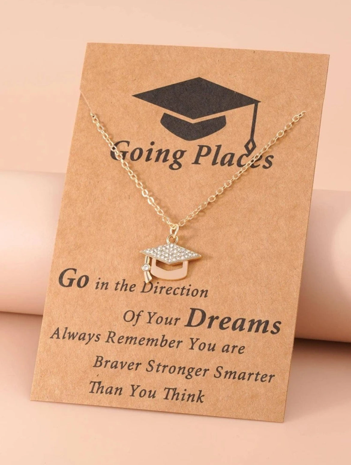 Beautiful Rhinestone Graduation Cap Necklace