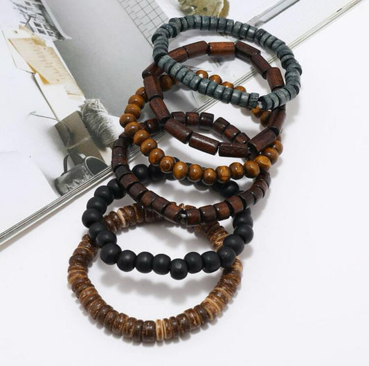 Trendy 6 Piece Set of Bracelets for Men