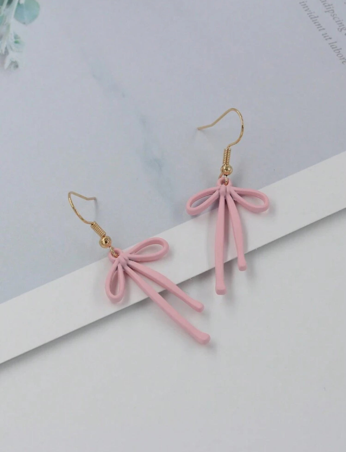 Beautiful Light Pink Bow Earrings