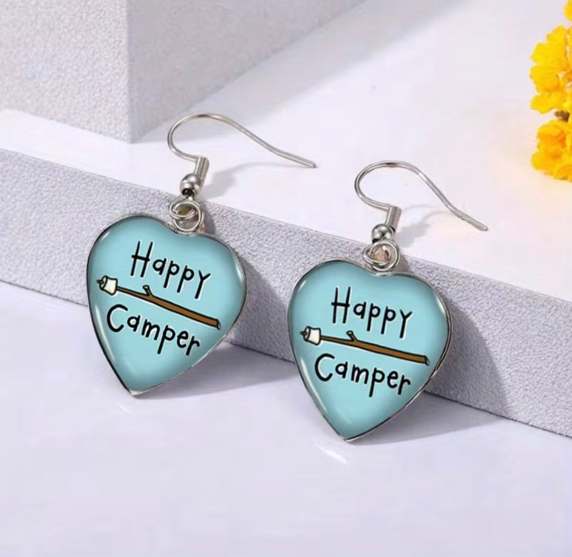 Happy Camper Heart Earrings