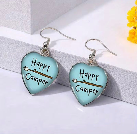 Happy Camper Heart Earrings
