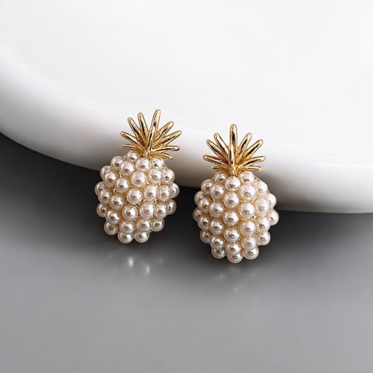 Beautiful Pearl Pineapple Earrings