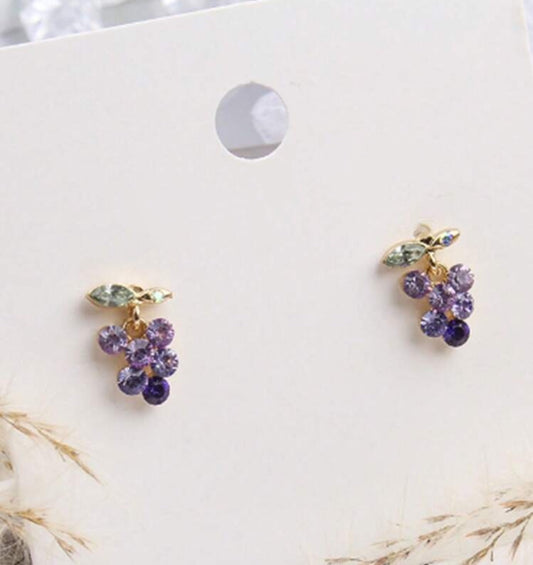 Beautiful Purple Grape Earrings