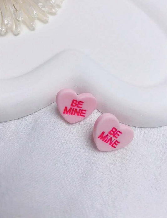 Beautiful "Be Mine" Candy Heart Earrings