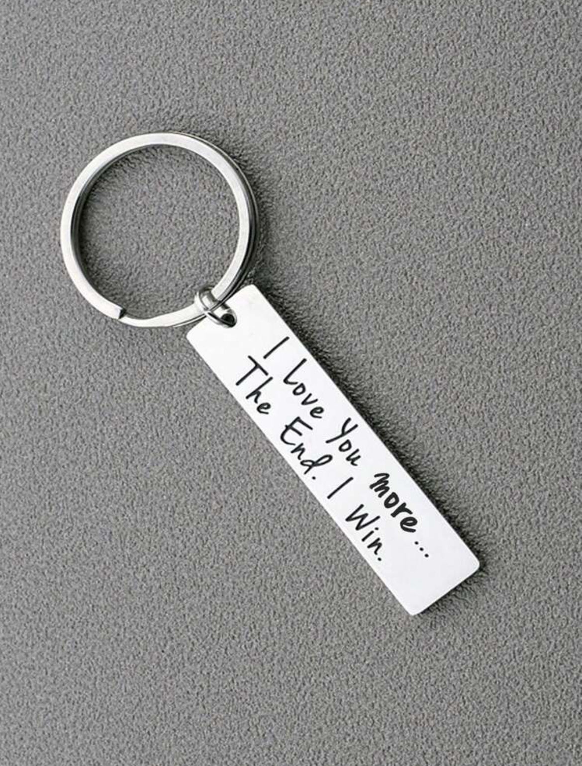 Silver "I Love You More" Keychain