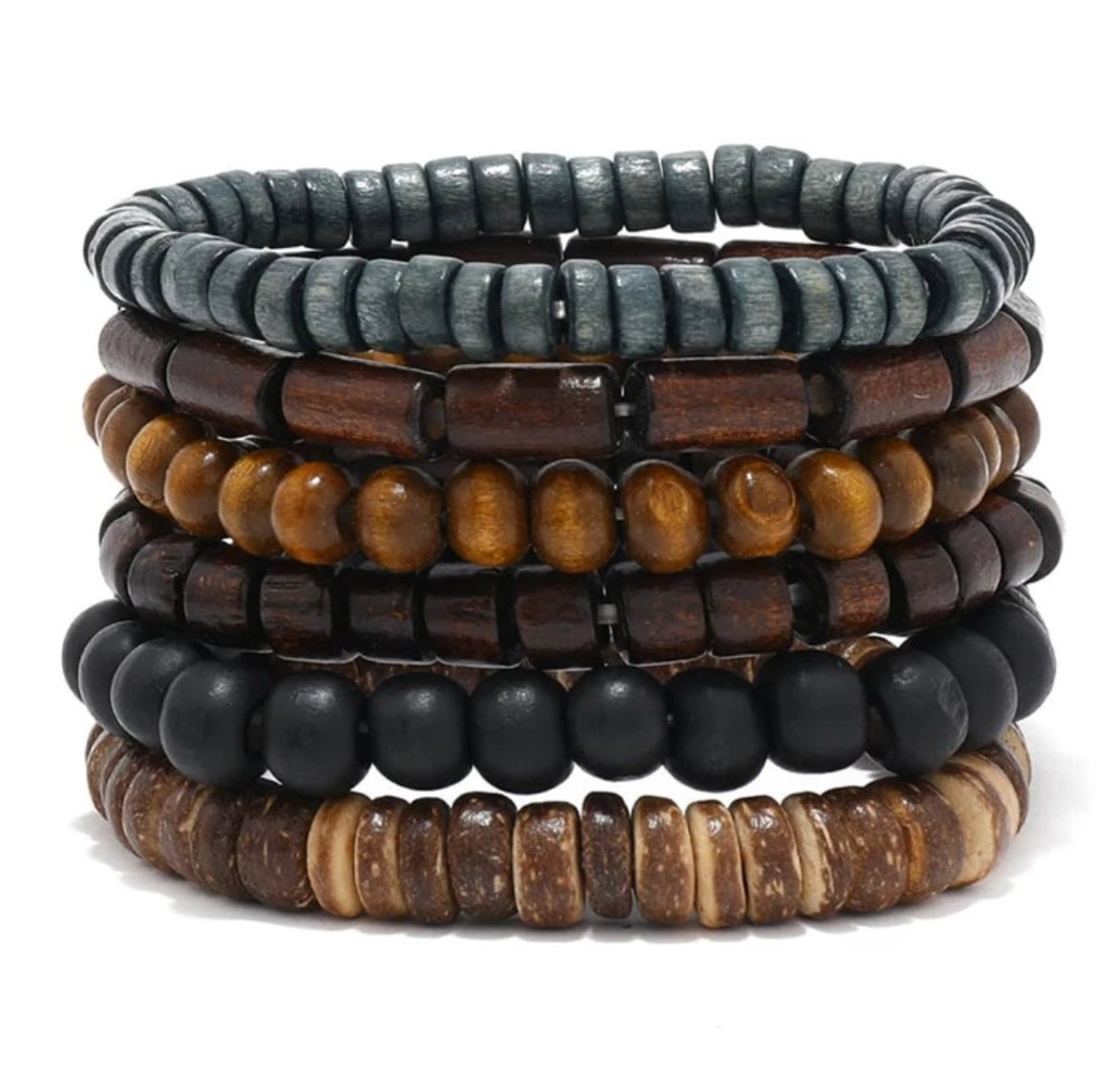 Trendy 6 Piece Set of Bracelets for Men