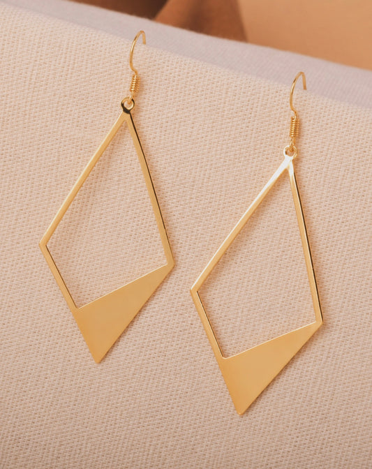 Beautiful Gold Rhombus Earrings