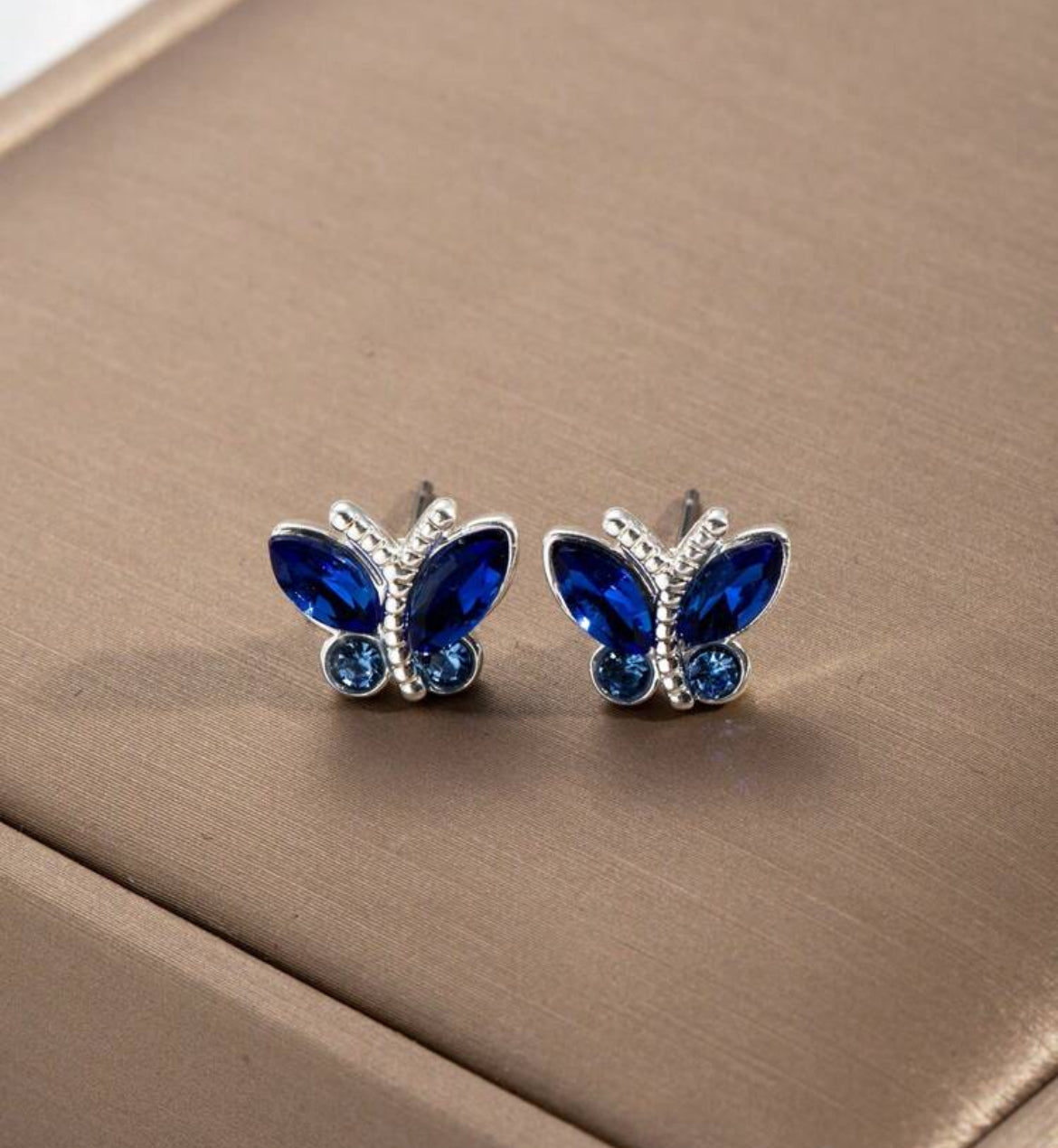 Beautiful Blue Butterfly Stud Earrings