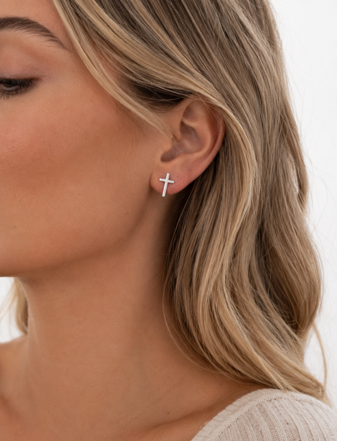 Beautiful Silver or Gold Cross Earrings