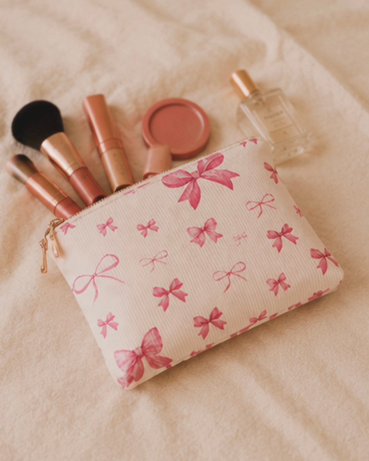 Pretty in Pink Bow Toiletry/Cosmetic Bag