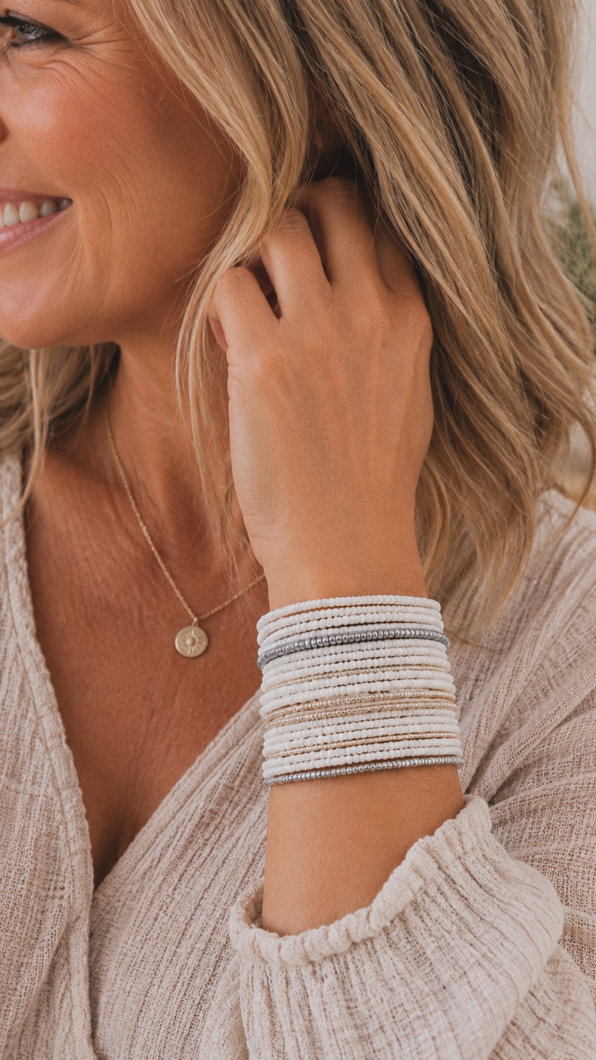 Simply Stunning Neutral Stack Bracelet Set