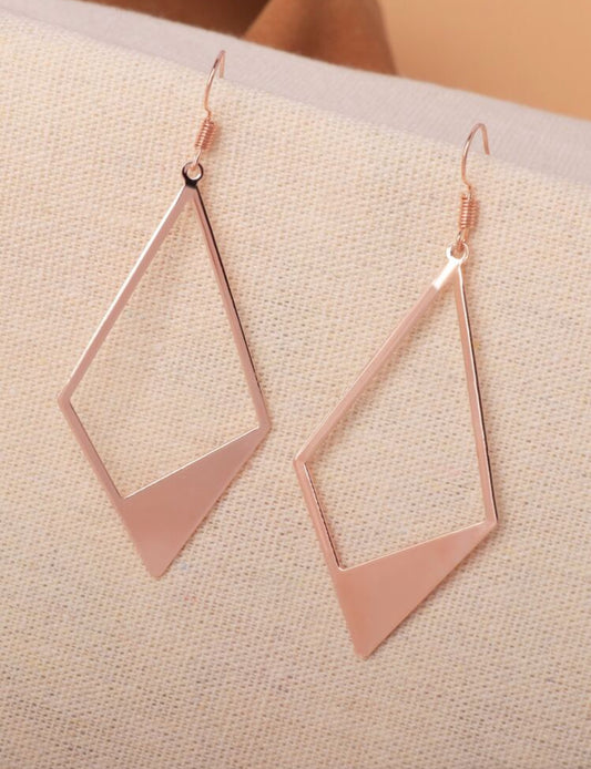 Beautiful Rose Gold Rhombus Earrings
