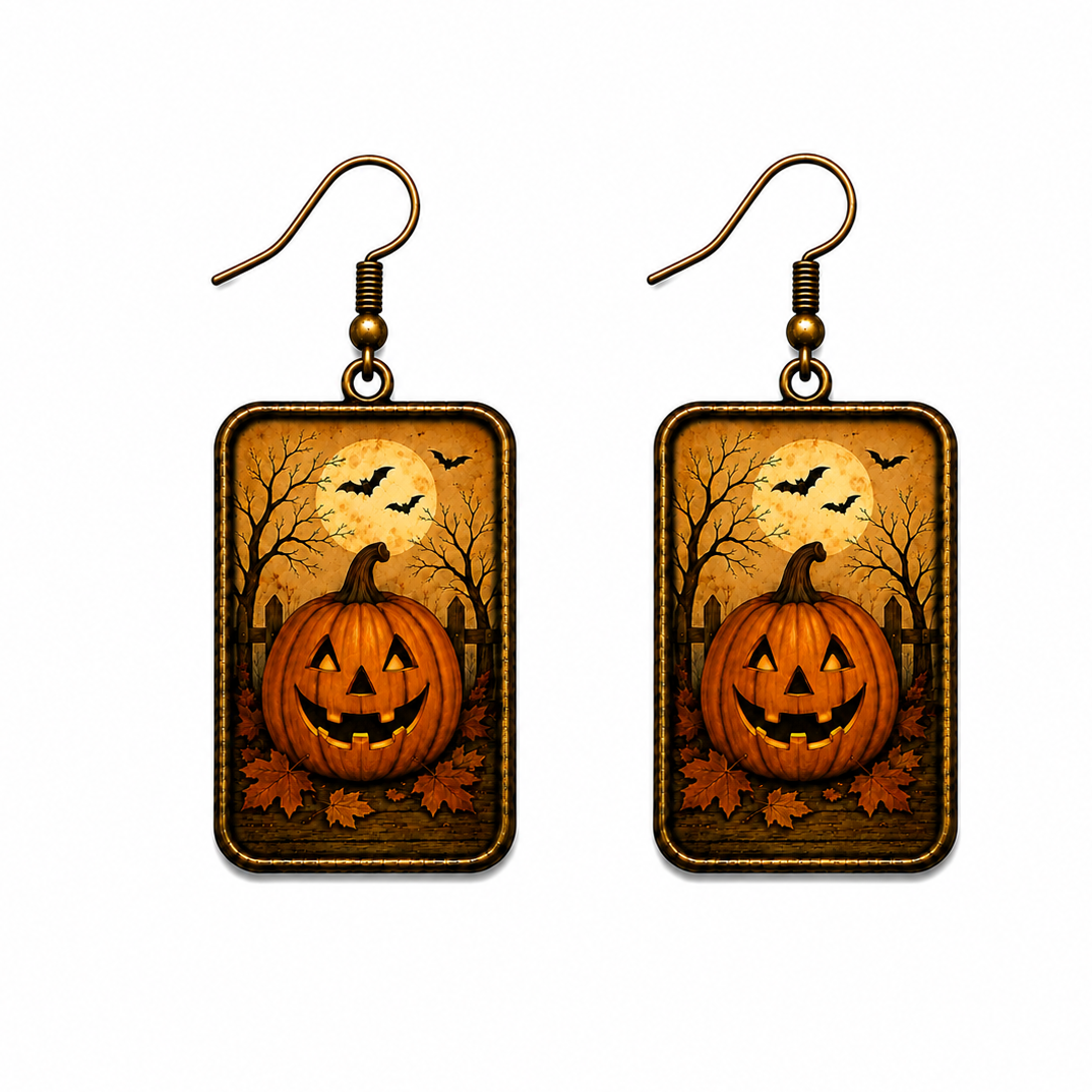 Vintage Jack-O’-Lantern Halloween Earrings