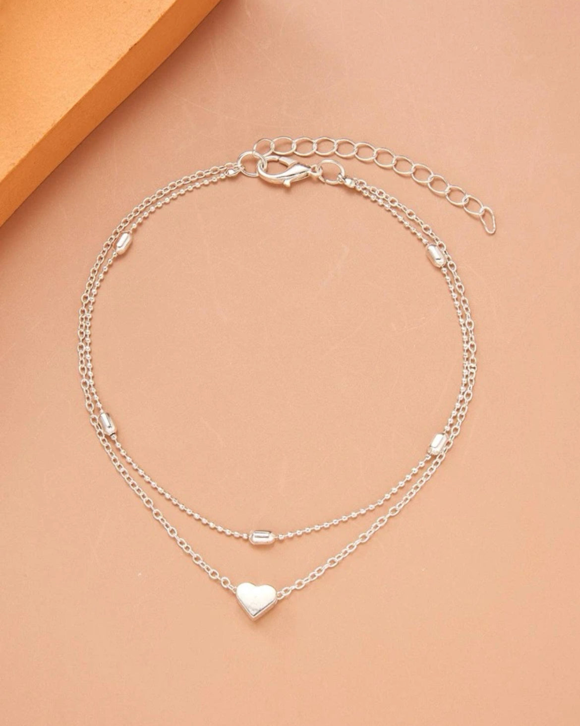 Silver Hearts Anklet