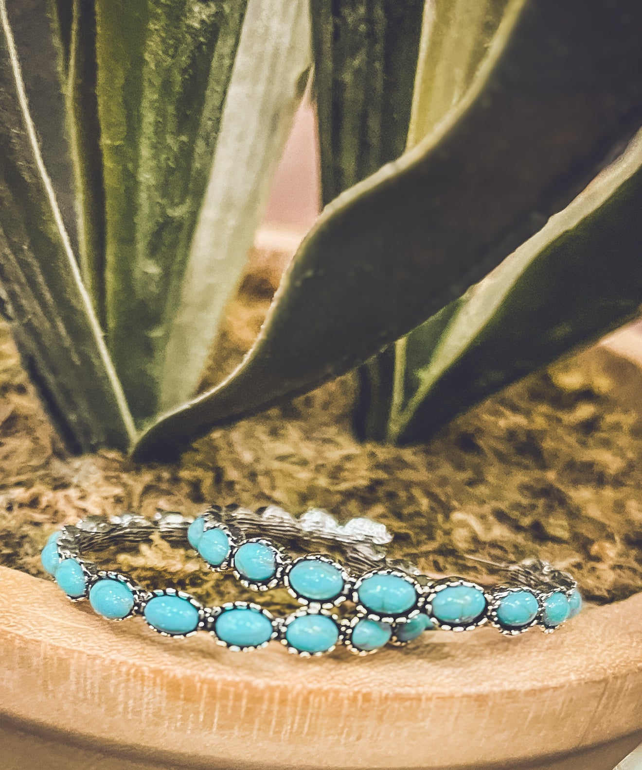 Gorgeous Turquoise and Silver Hoops