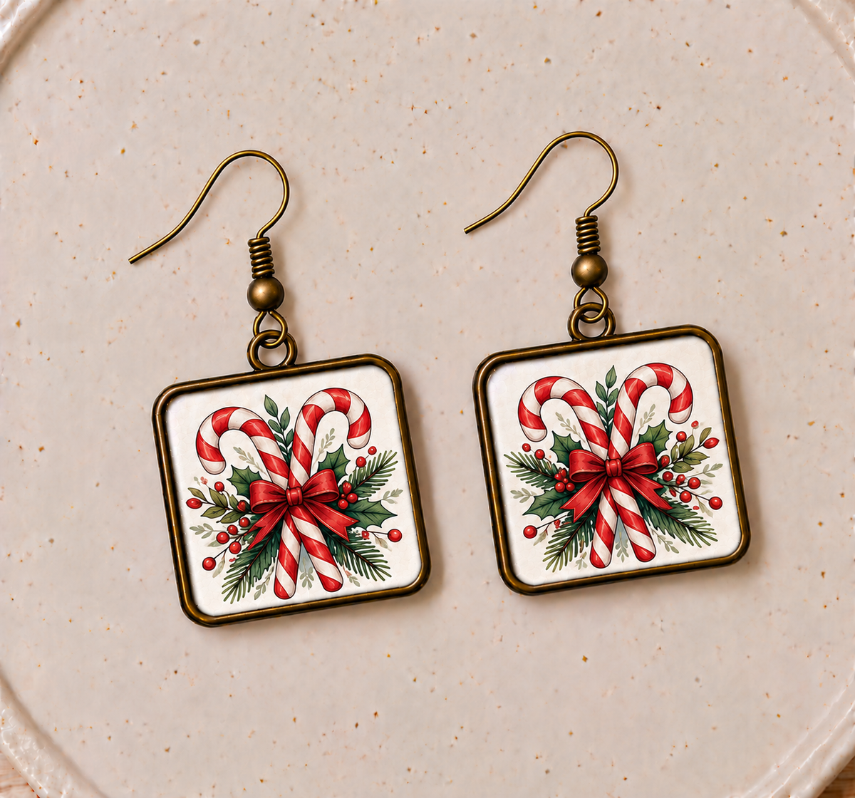 Festive Candy Cane Earrings