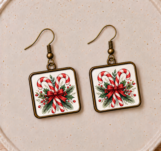 Festive Candy Cane Earrings