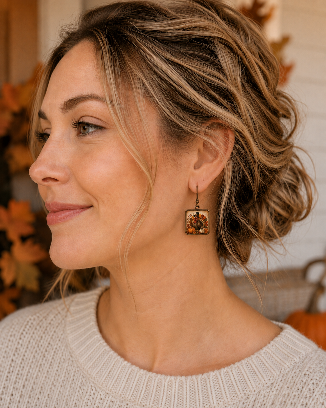 Pilgrim Turkey Square Earrings