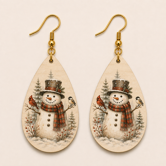 Woodland Snowman Earrings