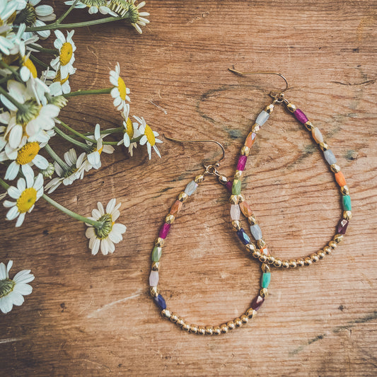 Beautiful Multicolor Teardrop Earrings