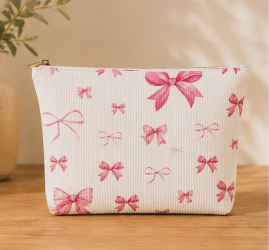 Pretty in Pink Bow Toiletry/Cosmetic Bag