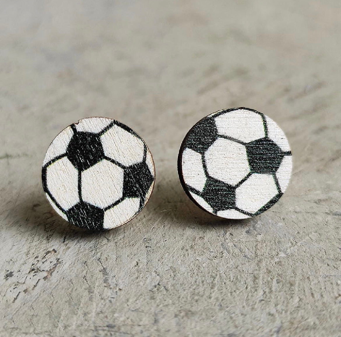 Favorite Sports Wooden Stud Earrings